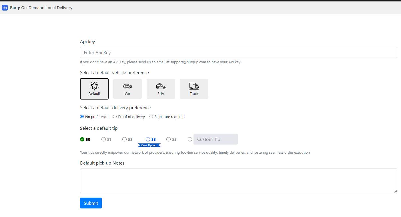 Configure your delivery pricing and fees.